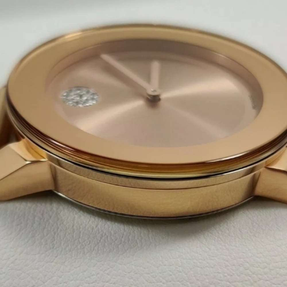 **SOLD** MOVADO BOLD 3600086 Rose Gold Stainless Steel Crystal Dot Ladies Watch - Picture 9 of 13